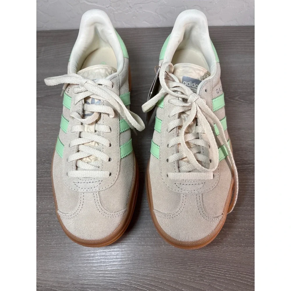 Adidas Gazelle Bold Off White Mint Green Gum‎ Platform Sneakers JQ7410 Youth 4.5